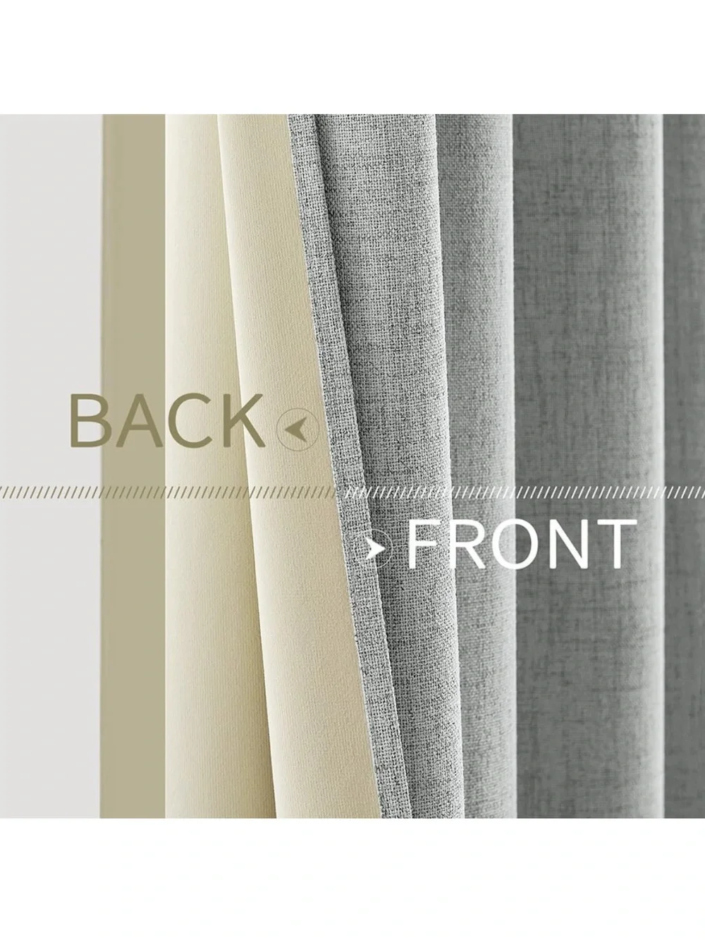 MIULEE Linen Texture Curtains For Bedroom Solid 100% Blackout Thermal Insulated